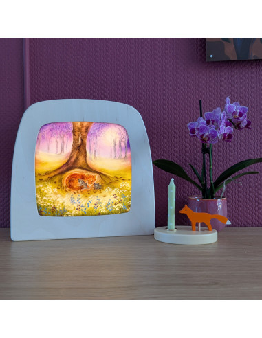 Vossen familie plaat voor seizoenslamp Baukje...