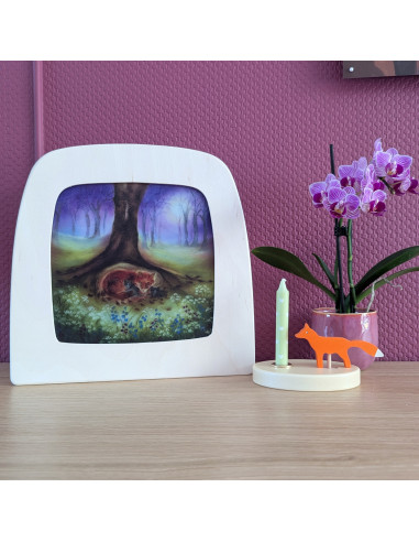 Vossen familie plaat voor seizoenslamp Baukje...