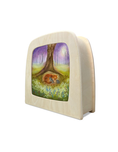 Vossen familie plaat voor seizoenslamp Baukje...