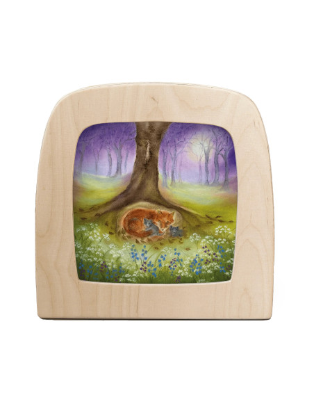 Vossen familie plaat voor seizoenslamp Baukje Exler