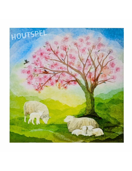 Lente boom plaat voor seizoenslamp Vogel Geluk