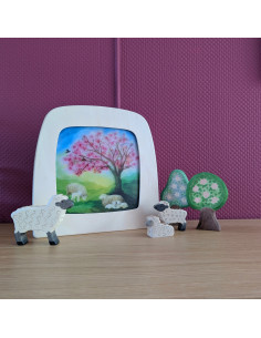 Lente boom plaat voor seizoenslamp Vogel Geluk 2