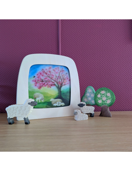 Lente boom plaat voor seizoenslamp Vogel Geluk