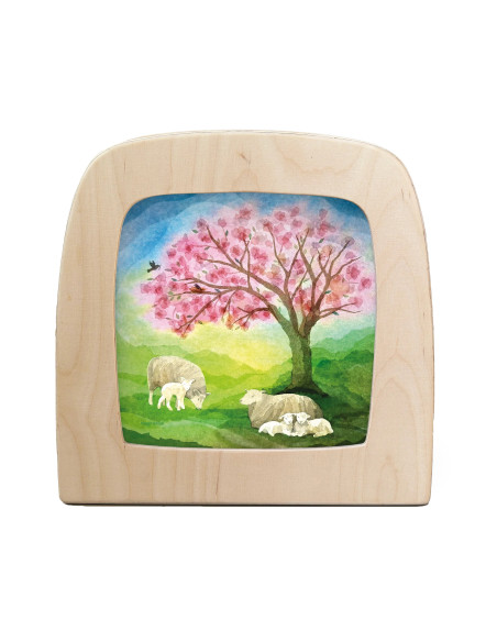 Lente boom plaat voor seizoenslamp Vogel Geluk