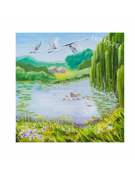 Eendenvijver plaat voor seizoenslamp Kapitein Kalk