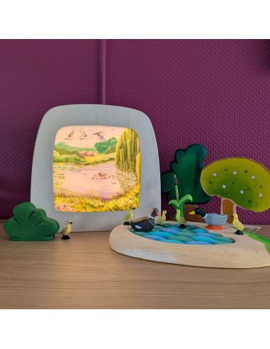 Eendenvijver plaat voor seizoenslamp Kapitein Kalk