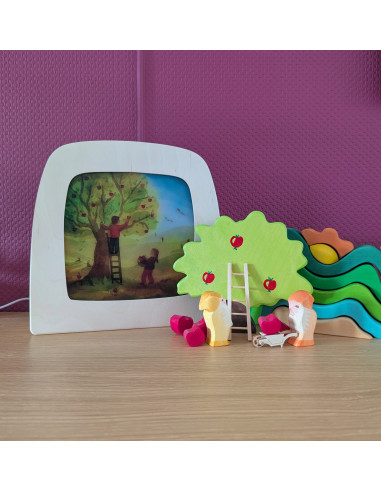 Appels plukken plaat voor seizoenslamp Vogel Geluk