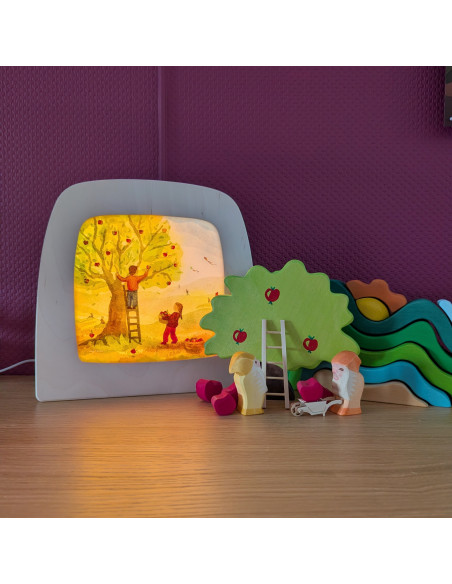 Appels plukken plaat voor seizoenslamp Vogel Geluk