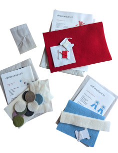 DIY viltpakket - Verjaardagsset Rood & Blauw (Set van 3) 2