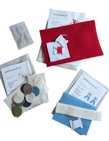 DIY viltpakket - Verjaardagsset Rood & Blauw...