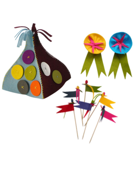 DIY Viltpakket - Verjaardagsset Feestelijk Kleur (Set van 3)