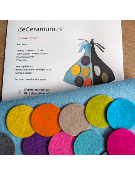 DIY Viltpakket - Verjaardagsset Feestelijk Kleur (Set van 3)