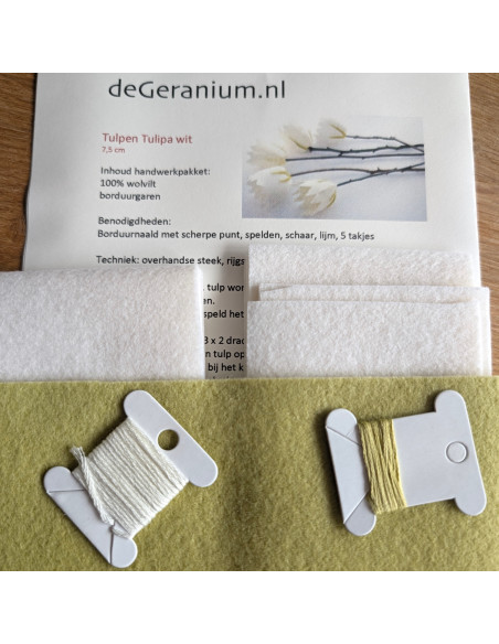DIY Viltpakket - Seizoenstafel Lente & Bloesem Wit (Set van 3)