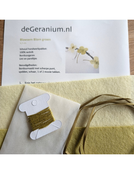 DIY Viltpakket - Seizoenstafel Lente & Bloesem Wit (Set van 3)