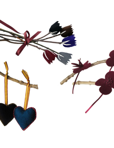 DIY Viltpakket - Seizoenstafel Lente & Bloesem Donker (Set van 3)