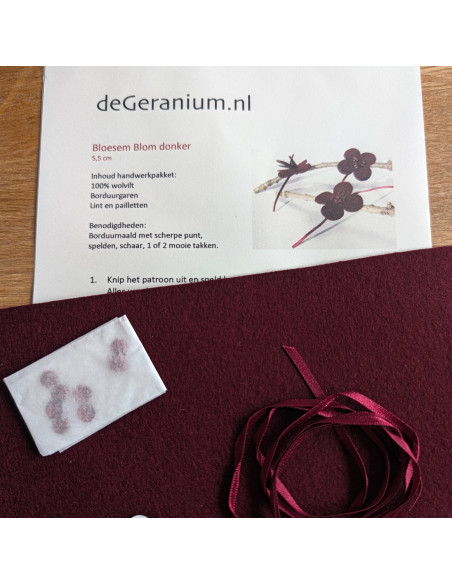 DIY Viltpakket - Seizoenstafel Lente & Bloesem Donker (Set van 3)