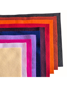 Wolvilt Pakket – Warme Tinten Mix (10 lapjes 20x30 cm)