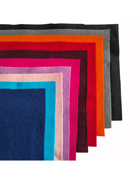 Wolvilt Pakket – Jaarrond Kleurenmix (10 lapjes 20x30 cm)