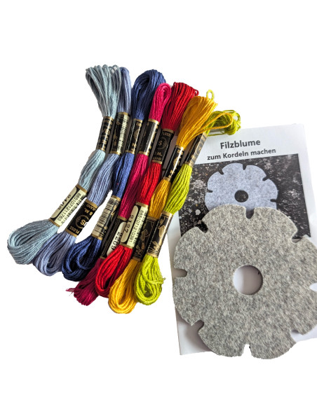 DIY Knoopster Pakket – Viltbloem & Regenboogmix katoen