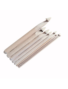 Houten Haaknaalden ambachtelijke 8 delige Set (4 t/m 16 mm) 2