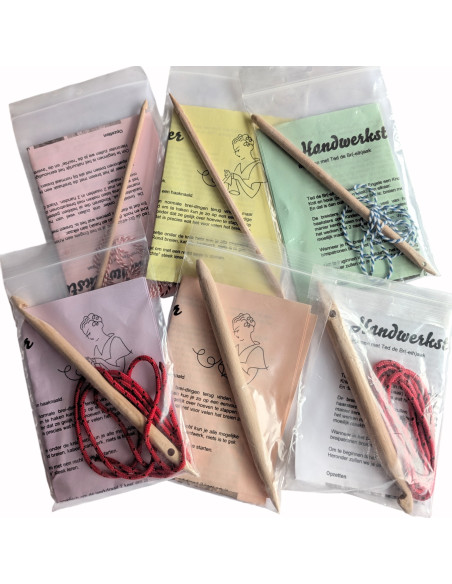 Ambachtelijke Houten Knooknaalden set (6-Delig: 5 t/m 14 mm)