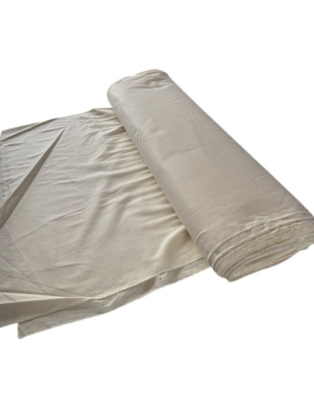 Dunne katoenen stof wit/crème – 140 cm x 12,5 meter