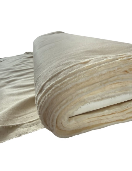 Dunne katoenen stof wit/crème – 140 cm x 12,5 meter