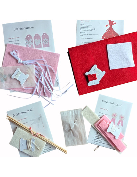 DIY Viltpakket - Feest & Verjaardag Roze (Set van 4)