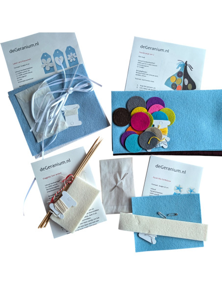 DIY Viltpakket - Feest & Verjaardag Blauw (Set van 4)
