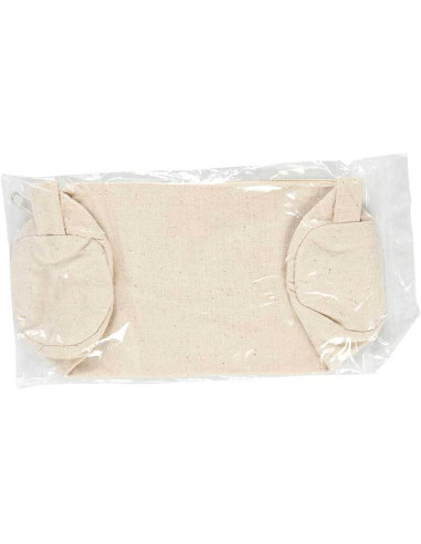 Blanco Katoenen Etuis met Rits (Set van 5)