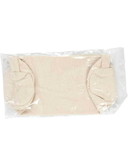 Blanco Katoenen Etuis met Rits (Set van 5)