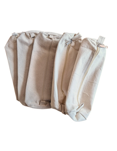 Blanco Katoenen Etuis met Rits (Set van 5)