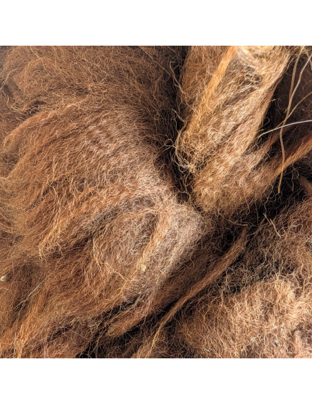 Natuurlijk Poppenhaar/ Kaardvlies Warm Bruin