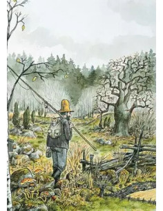 Ansichtkaart vissen K. Hjelm