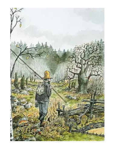Ansichtkaart vissen K. Hjelm