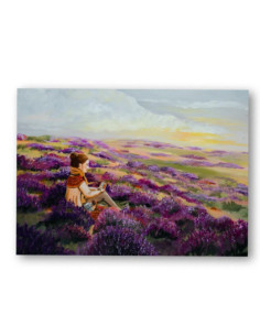 Ansichtkaart paarse heide Esther Bennink