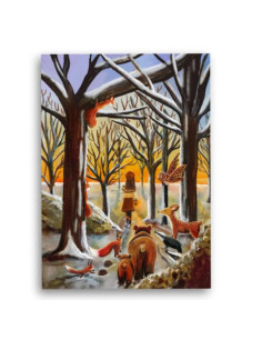 Ansichtkaart winterbos Esther Bennink