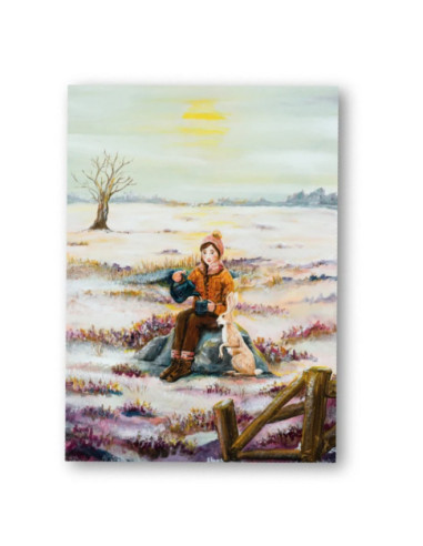 Ansichtkaart winter heide Esther Bennink