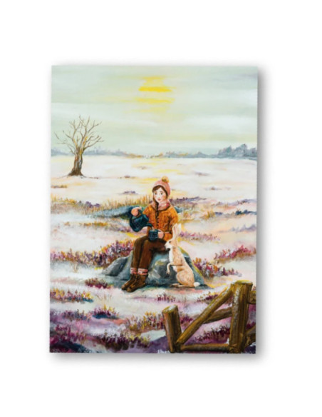 Ansichtkaart winter heide Esther Bennink