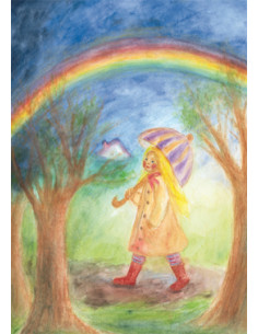 Ansichtkaart regenboog Ilona Bock