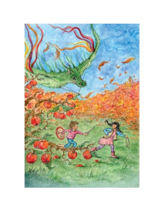 Ansichtkaart herfst vliegeren Margo Heine