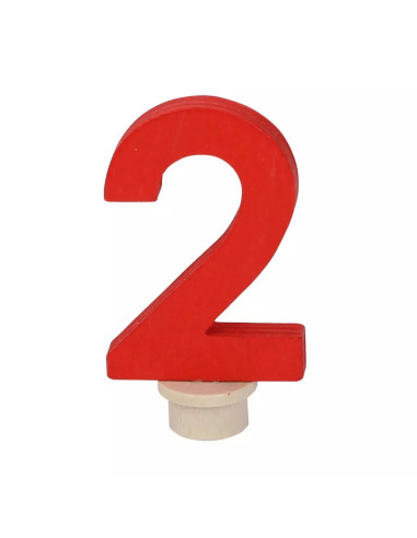 Cijfer 2 rood steker
