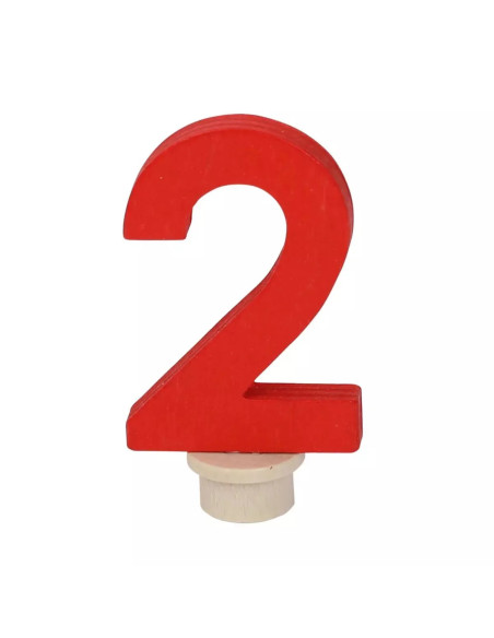 Cijfer 2 rood steker