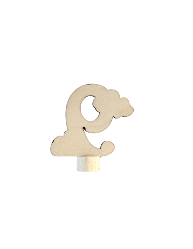Cijfer 9 met wolk steker