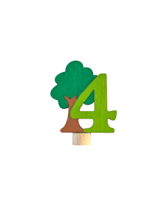 Cijfer 4 met boom steker