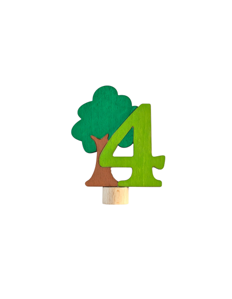 Cijfer 4 met boom steker