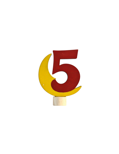 Cijfer 5 met maan steker