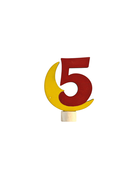 Cijfer 5 met maan steker
