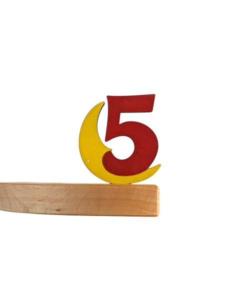 Cijfer 5 met maan steker