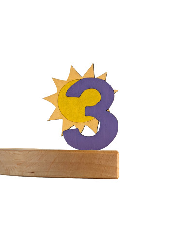 Cijfer 3 met zon steker